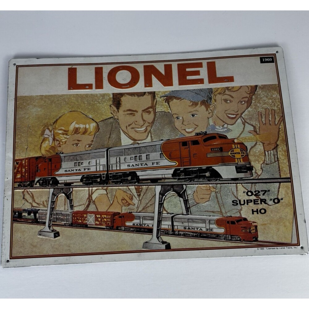 Lionel Train Tin Metal Sign 1960 Catalog 16.5" x 12." 027 Super O HO